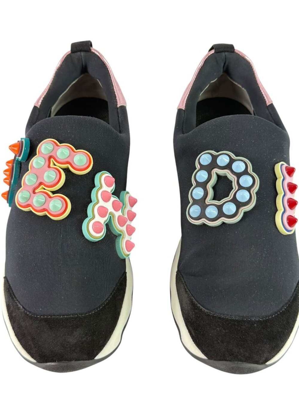 FENDI Fun Fair Neoprene Studded FENDI Logo Women Sneakers 35 - 5US Authenticated